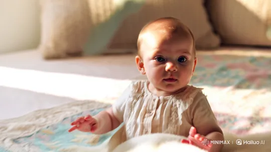 Captivating Close-Up of Baby Kynsley's Graceful Movements – AI Generated Video | Hailuo AI
