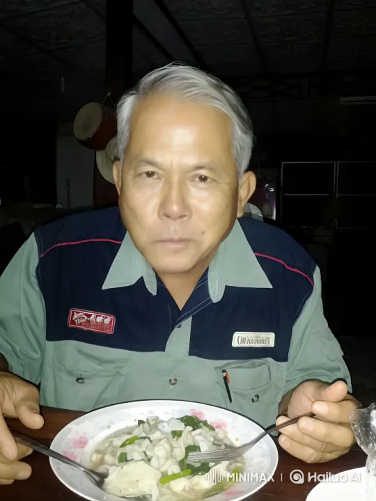 Elderly Man Enjoying Meal in Dimly Lit Room – AI Generated Video | Hailuo AI