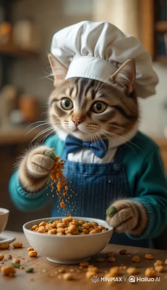 Chef Mr. Whiskers Crafts a Culinary Masterpiece – AI Generated Video | Hailuo AI