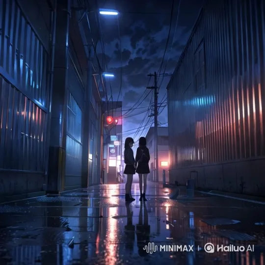 Urban Alleyway Scene: Girls' Tense Conversation – AI Generated Video | Hailuo AI