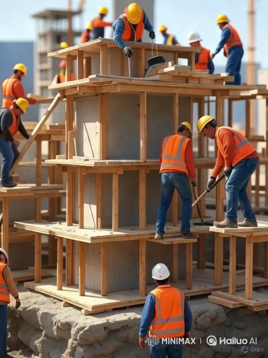 Description: This video showcases a miniature construction site, where small worker models are used to demonstrate the construction of a multi-story wooden building. Although it is a miniature model, the process closely mimics the real-life construction techniques and steps. – AI Generated Video | Hailuo AI