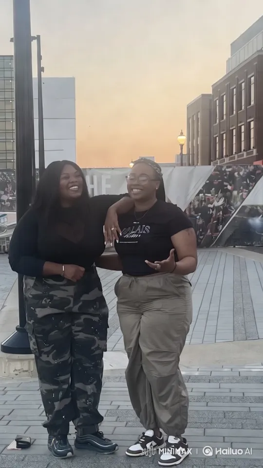 Evening Stroll: Two Women's Casual Interaction in Urban Setting – AI Generated Video | Hailuo AI