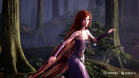 Mysterious Ninja Woman in Enchanted Forest Setting – AI Generated Video | Hailuo AI