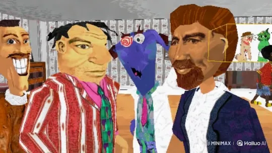 Patrick Faces Monster Amidst Panicked Companions – AI Generated Video | Hailuo AI