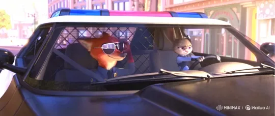 Animated Police Car: Driver and Passenger Interaction – AI Generated Video | Hailuo AI