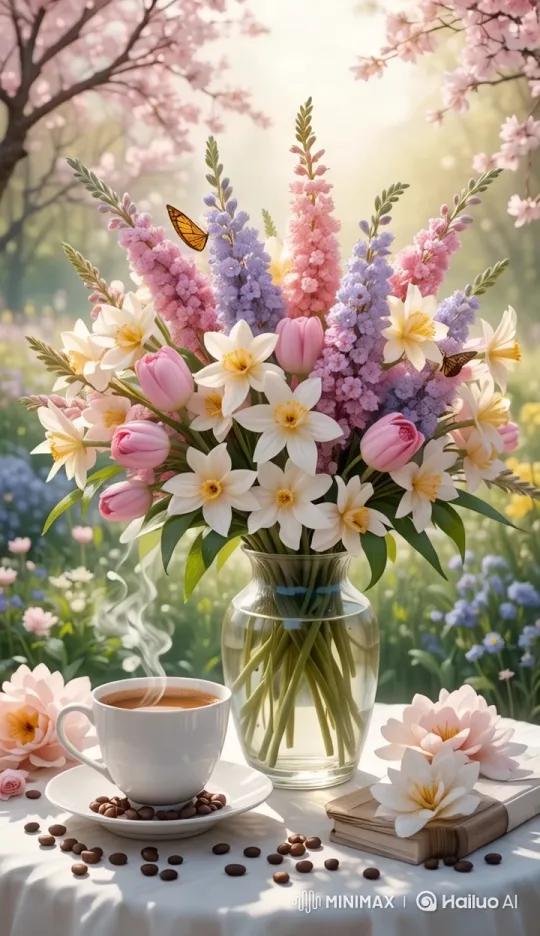 Floral Arrangement and Dynamic Background Captured – AI Generated Video | Hailuo AI