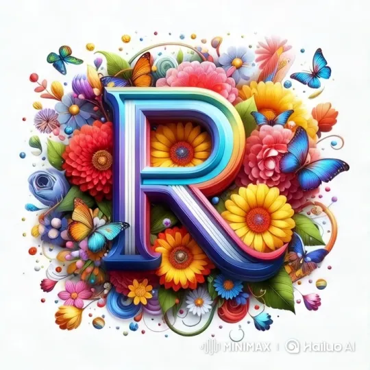 Vibrant Animation: Enchanted 'R' with Flowers and Butterflies – AI Generated Video | Hailuo AI