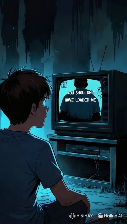 Boy Terrified by Menacing Message on TV – AI Generated Video | Hailuo AI