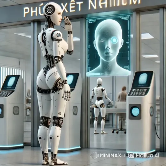 AI Robot Begins Workday with Biometric Access – AI Generated Video | Hailuo AI