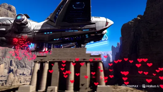 Futuristic Spaceships Gracefully Maneuver in Sci-Fi Wasteland Sky – AI Generated Video | Hailuo AI
