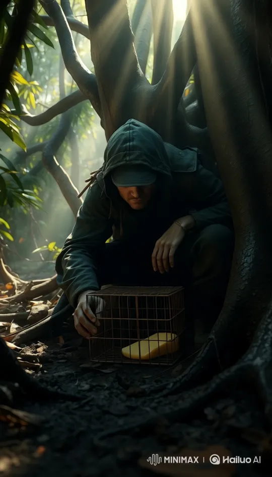 Stealthy Hunter Sets Trap in Moonlit Jungle – AI Generated Video | Hailuo AI