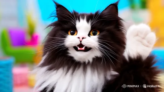 Enchanting Kitten: Realistic and Interactive Hyper-Realistic Scene – AI Generated Video | Hailuo AI