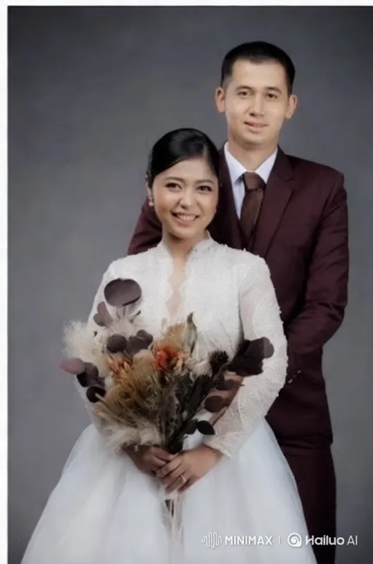 High Aesthetic Wedding Couple's Graceful Stance – AI Generated Video | Hailuo AI