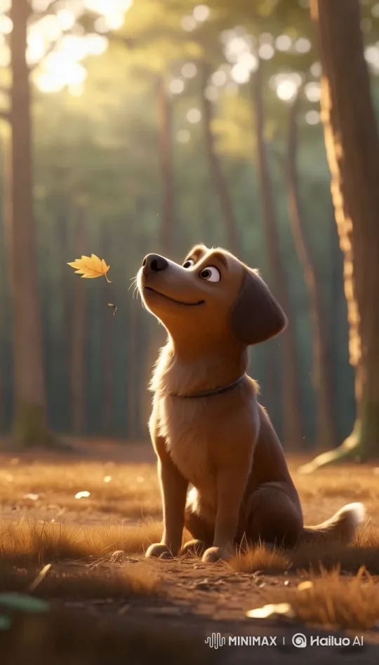 Dog in Serene Forest: Peaceful Moment Captured – AI Generated Video | Hailuo AI
