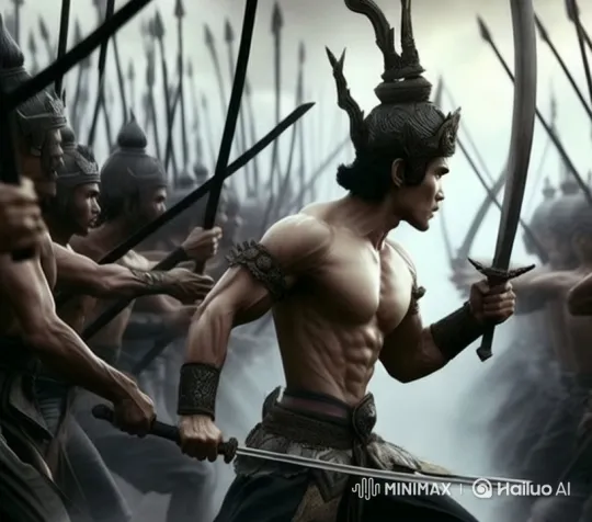 Pajajaran Kingdom's Intense Battle Royale in Misty Haze – AI Generated Video | Hailuo AI