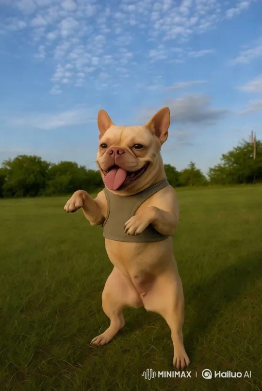 French Bulldog Showcases Joyful Acrobatics and Dance – AI Generated Video | Hailuo AI