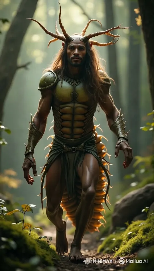 Mystical Centipede-Human Hybrid in Enchanted Forest – AI Generated Video | Hailuo AI