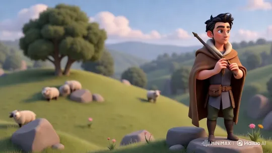 David and His Pastoral Serenade at Sunrise – AI Generated Video | Hailuo AI