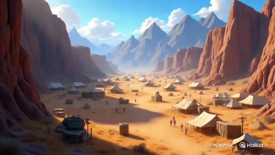 David Observes the Israelite Camp in Dramatic Valley – AI Generated Video | Hailuo AI