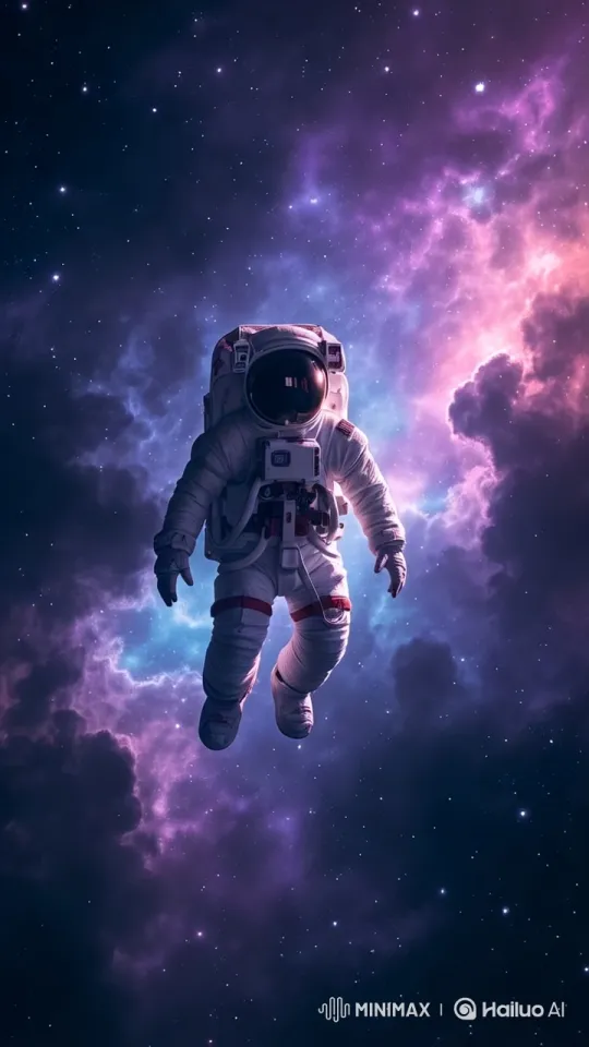 Astronaut Adrift in Majestic Space Nebula – AI Generated Video | Hailuo AI