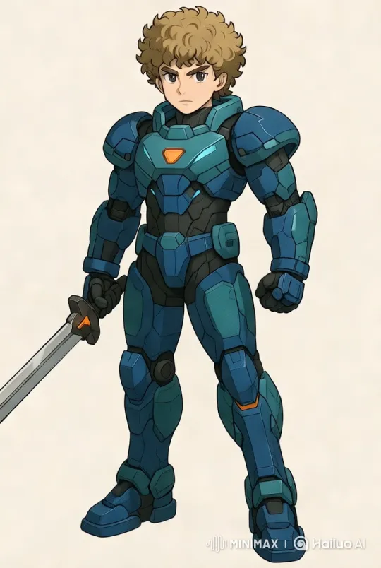 Nick, Hero in Blue Armor, Prepares for Battle – AI Generated Video | Hailuo AI