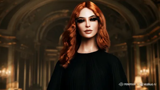Stunning Woman in Black Dress: A Visual Symphony – AI Generated Video | Hailuo AI