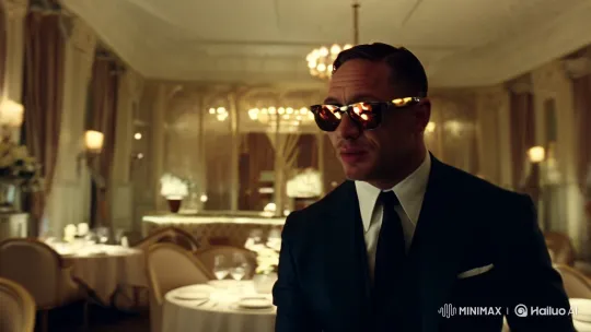 Tom Hardy and Audrey Hepburn Lookalike in Elegant Dining Scene – AI Generated Video | Hailuo AI