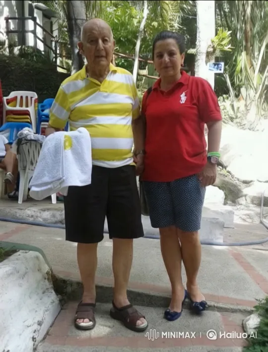 Elderly Couple Embrace in Lush Garden Setting – AI Generated Video | Hailuo AI