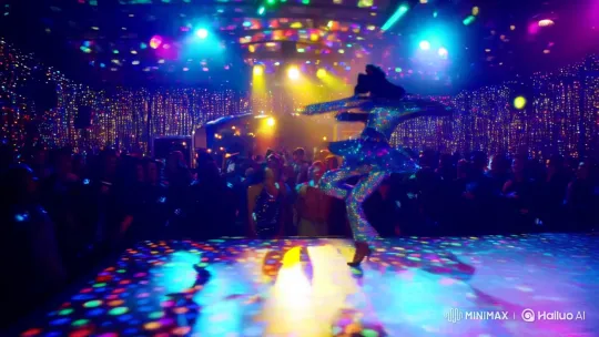 Disco Dancer Captures Attention on Vibrant Dance Floor – AI Generated Video | Hailuo AI