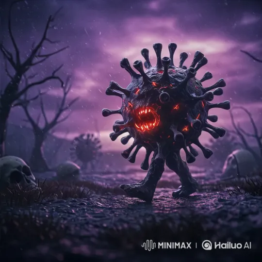 Anthropomorphic Virus in Desolate Landscape Horror Short – AI Generated Video | Hailuo AI