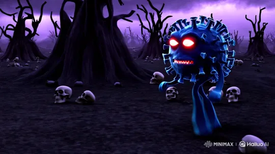 Aesthetic Film Style: Sinister Virus in Desolate Landscape – AI Generated Video | Hailuo AI