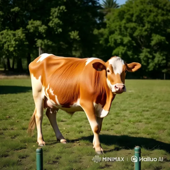 Aesthetic Walk of a Cow in a Serene Landscape – AI Generated Video | Hailuo AI
