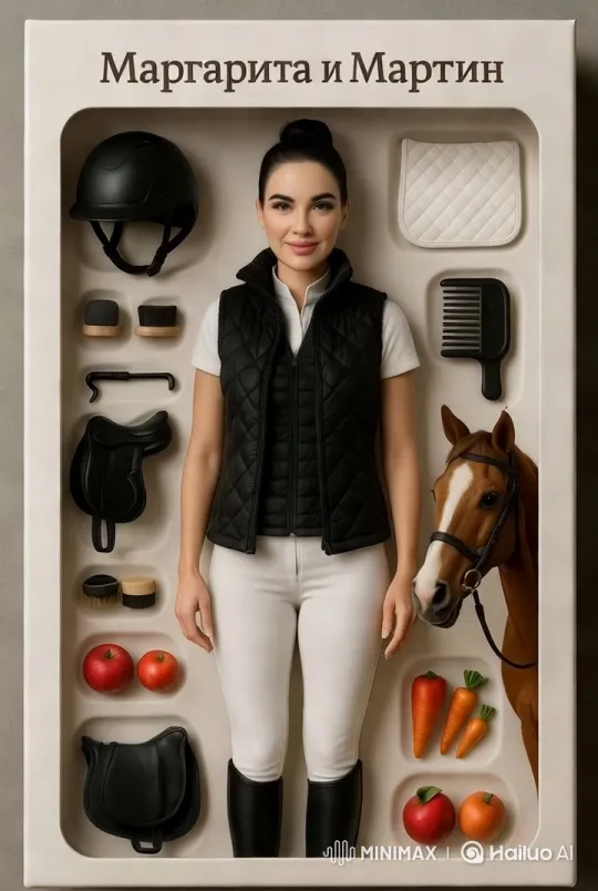 Equestrian Doll Arranges Gear in Elegant Box – AI Generated Video | Hailuo AI