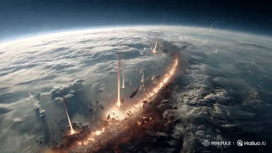 Catastrophic Meteor Bombardment Striking Earth – AI Generated Video | Hailuo AI