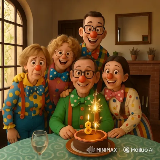 Children's Birthday Celebration with Colorful Outfits and Sparklers – AI Generated Video | Hailuo AI