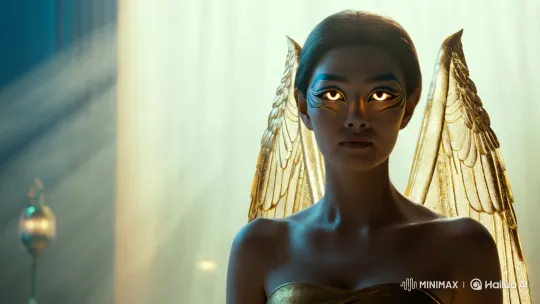 Divine Mortal: The Enigmatic Gaze of Yiêh – AI Generated Video | Hailuo AI