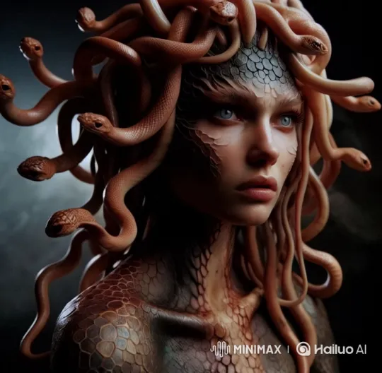 Woman with Serpentine Features and Angry Gaze – AI Generated Video | Hailuo AI
