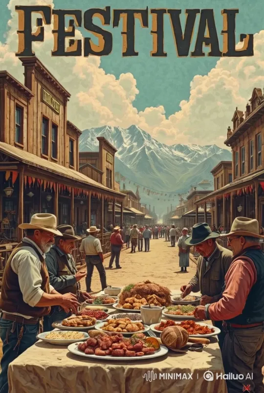 Western Festival Feast with Festive Atmosphere – AI Generated Video | Hailuo AI