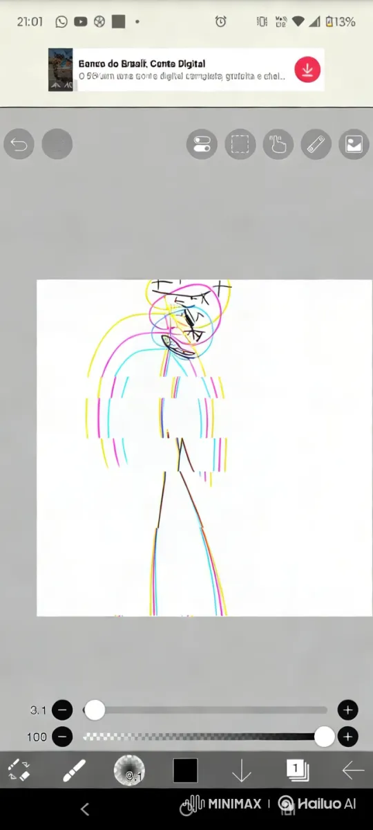 Abstract Digital Art Animation: Dynamic Stick Figure – AI Generated Video | Hailuo AI