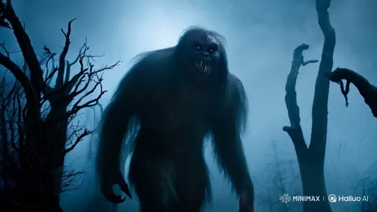 Chilling Horror Scene: Monster's Menacing Presence – AI Generated Video | Hailuo AI
