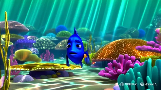 Vivid Blue Fish Leads Colorful Underwater Symphony – AI Generated Video | Hailuo AI