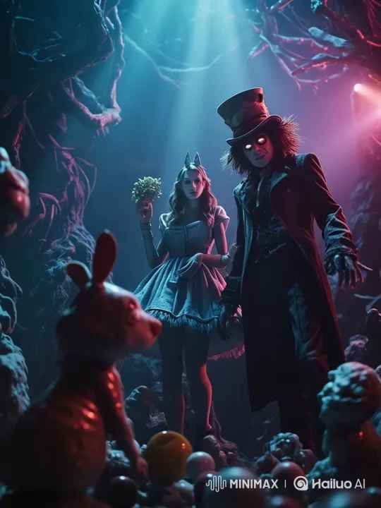 Surreal Fantasy: Live2D Animation of Mad Hatter's Wonderland – AI Generated Video | Hailuo AI