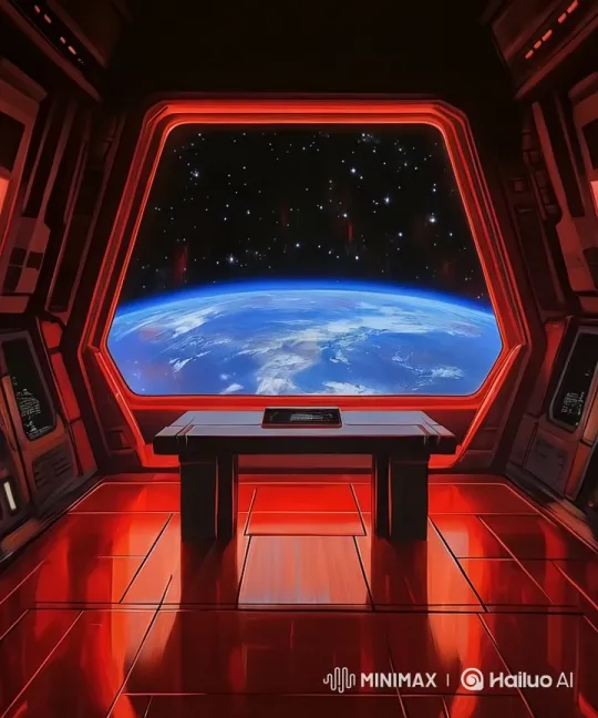 Futuristic Spaceship Window View of Earth – AI Generated Video | Hailuo AI