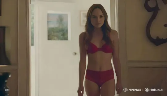 Woman in Red Bikini Walks Gracefully into Well-Lit Room – AI Generated Video | Hailuo AI