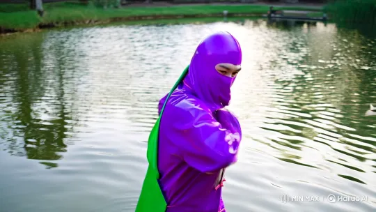 Vibrant Burka-clad Fighter in Serene Koi Pond Kung Fu Scene – AI Generated Video | Hailuo AI