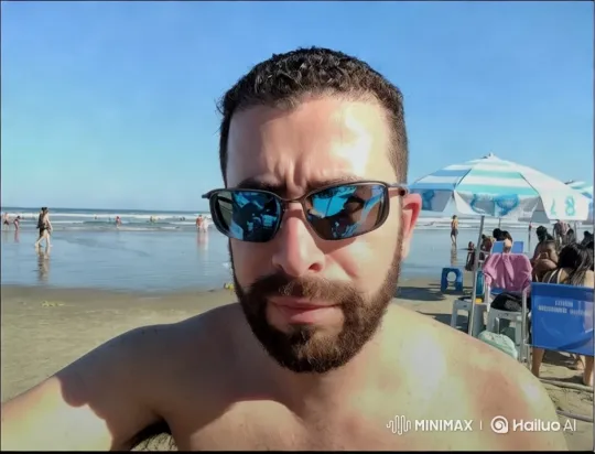 Vibrant Beach Day with Dynamic Tracking Shot – AI Generated Video | Hailuo AI