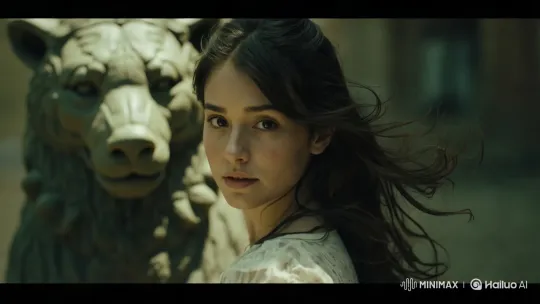 Dreamlike Portrait: Woman and Stone Creature – AI Generated Video | Hailuo AI