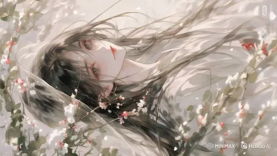 Tranquil Serenity: A Woman's Flowing Hair Amidst Pastel Nature – AI Generated Video | Hailuo AI