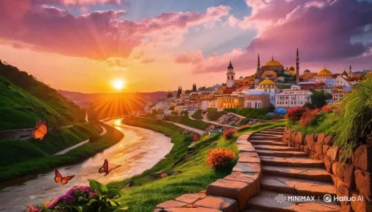 Enchanting Cityscape at Golden Hour – AI Generated Video | Hailuo AI