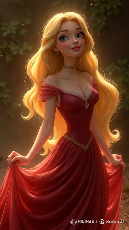 Elegant Woman in Enchanted Forest Setting – AI Generated Video | Hailuo AI